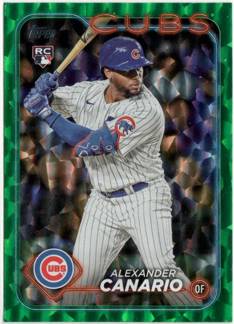 2024 Topps Green Foil Alexander Canario Rookie Parallel Card #452 /499 Cubs