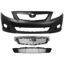 Bumper Cover Kit For 09-10 Toyota Corolla North America Built with Grille Front