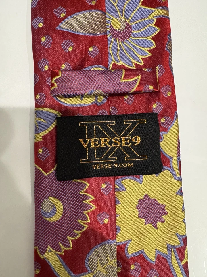 NUEVO CON ETIQUETAS VERSO 9 MULTICOLOR Paisley,  ESTILO ESTAMPADO DISEÑOS SEDA CORBATA PARA EL CUELLO Foto 3 de 4