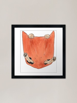 Pocket Cat Paw Framed Art Print Framed Wall Art Poster Canvas Print Picture