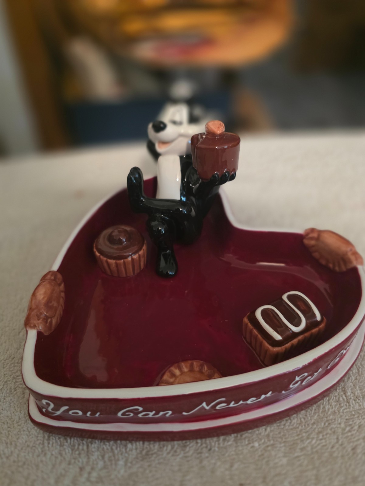 Looney Tunes Pepe LePew Heart Shaped Candy Dish