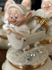 Disney Lenox Snow White & 7 Dwarfs Porcelain Treasure Boxes Full Set + Prince
