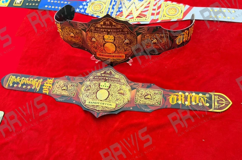 Cinturón de Lucha Randy Orton Signature WWE Big Gold World Peso Pesado Réplica Foto 4 de 4