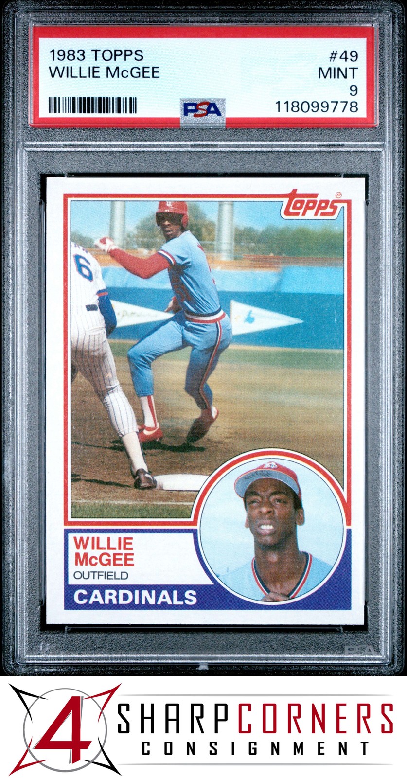 1983 TOPPS #49 WILLIE McGEE RC CARDINALS PSA 9
