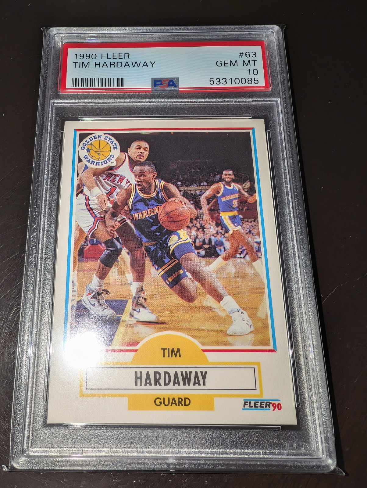 1990 FLEER TIM HARDAWAY ROOKIE CARD #63 GRADED PSA 10 GEM MINT