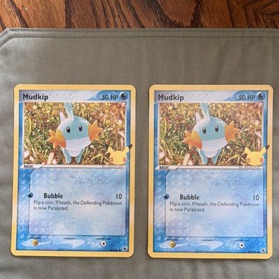 Pokemon TCG Mudkip 59/109 EX Ruby & Sapphire 2003 jumbo English 2 Cards 25th