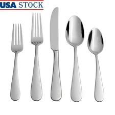40-Piece Stainless Steel Flatware Set W/ Caddy Service 8 Durable Dishwasher Safe
