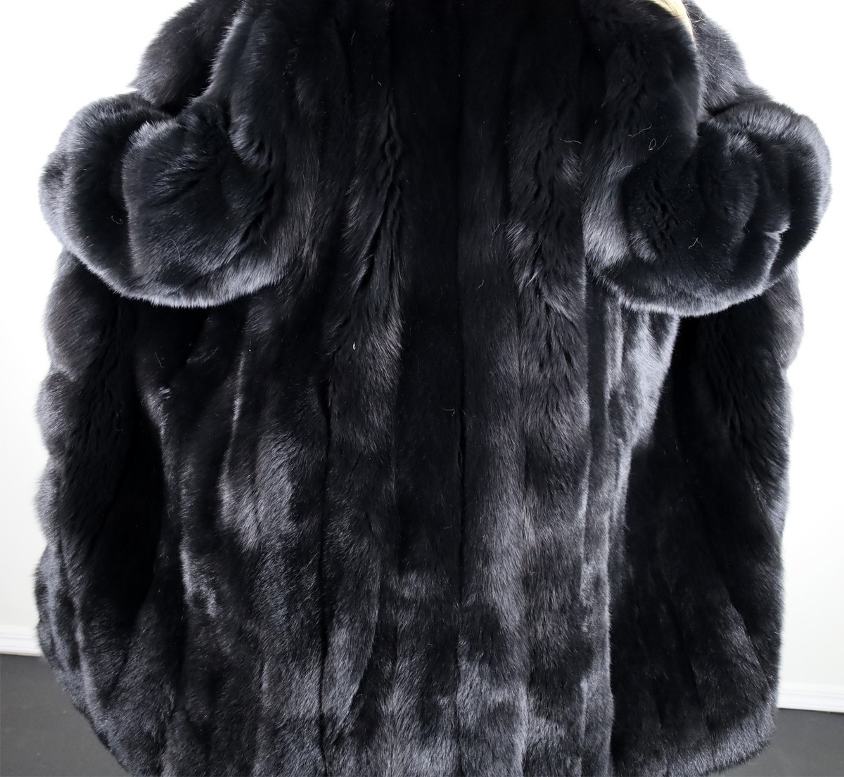 タヌキ Brand New Mens Black Fox Fur Coat Size Extra Large 46 48 | eBay