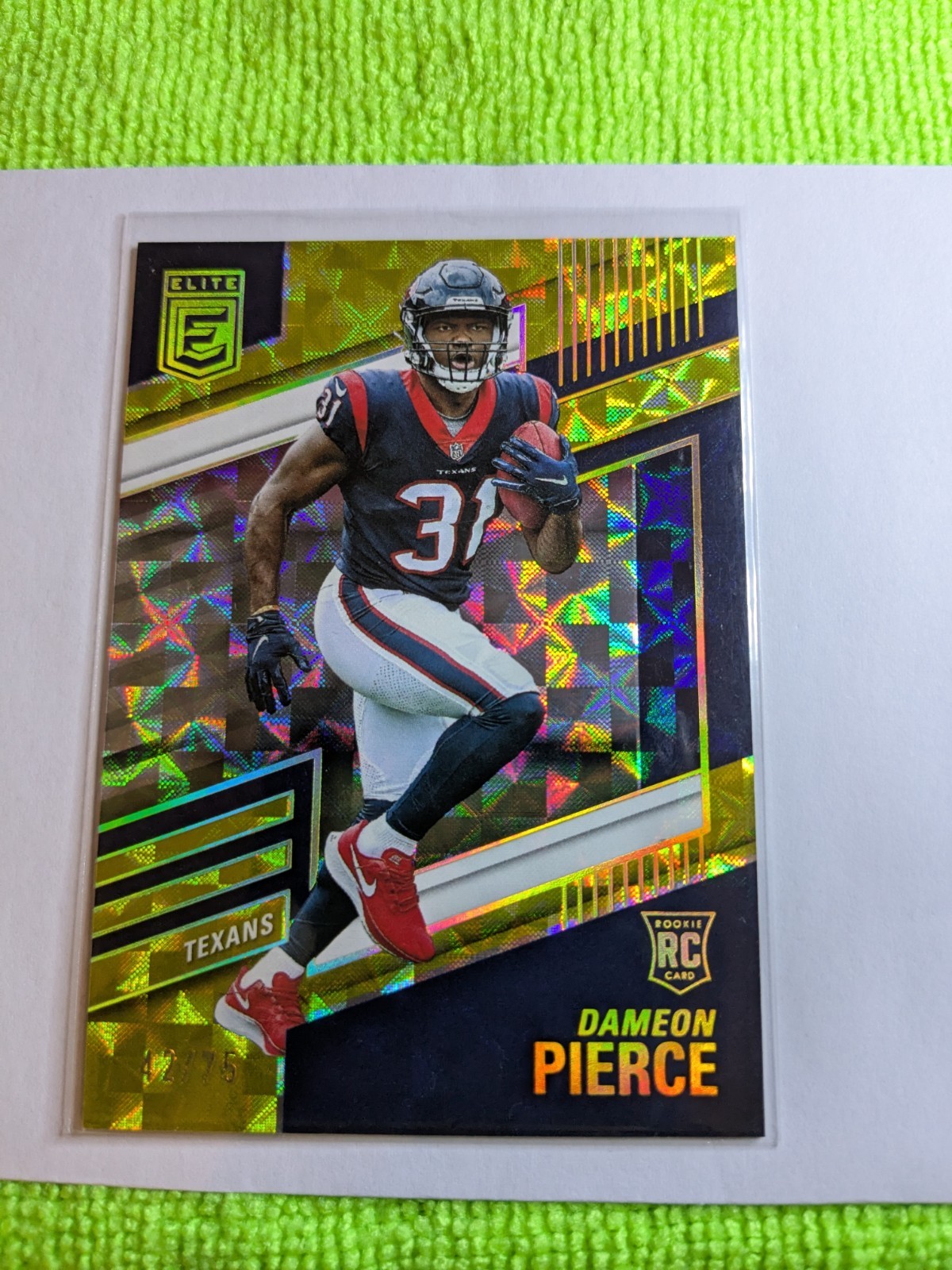 2022 Panini Donruss Elite Rookies Yellow /75 Dameon Pierce #161 Rookie RC