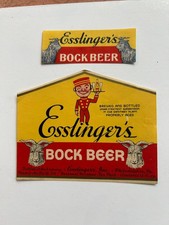 12 oz. IRTP Esslinger's BOCK Beer Label with Correct Neck Label Philadelphia Pa
