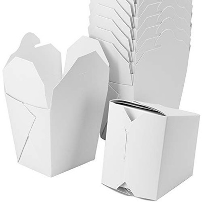 100% Recyclable 16oz White Chinese Takeout Container Boxes 50pk. Leakproof Gr...