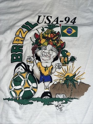 Vintage USA 94 World Cup T Shirt Men Xl White Pre Shrunk Fruit Of The Loom Note