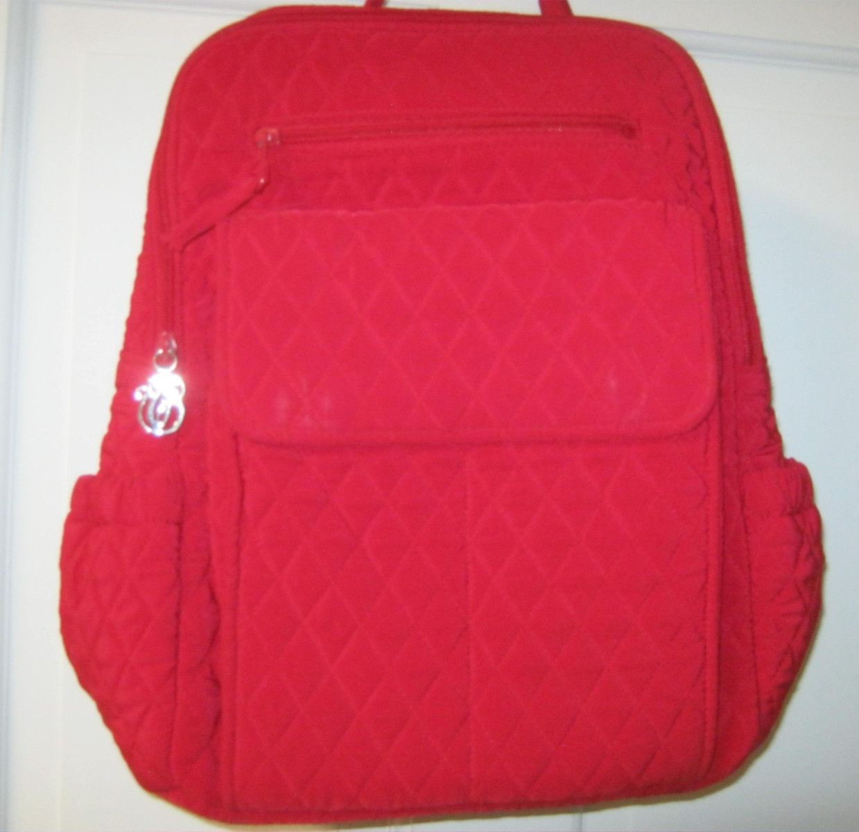 Vera Bradley Small Backpack Solid RED Microfiber … - image 1