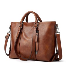 Women Soft Oiled Leather Handbag Messenger Shoulder Tote Bag Crossbody Satchel