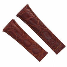 20MM GENUINE LEATHER WATCH BAND STRAP FOR ROLEX DAYTONA COGNAC / TAN REGULAR