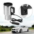 Heated Travel Mug Universal Car Electric Heating Bottle Cup 304 Stainless Steel