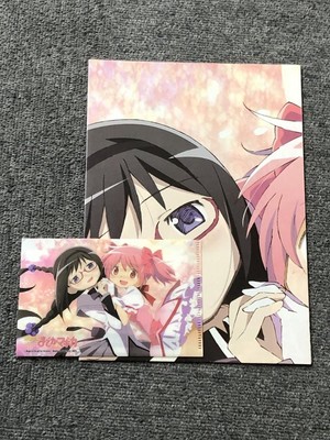 Puella Magi Madoka Magica HOMURA MADOKA BIG Poster & Clear Folder Japan +TN