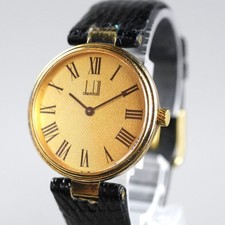Dunhill Millenium Vintage Sterling Silver Case Men's Watch Gold 33mm