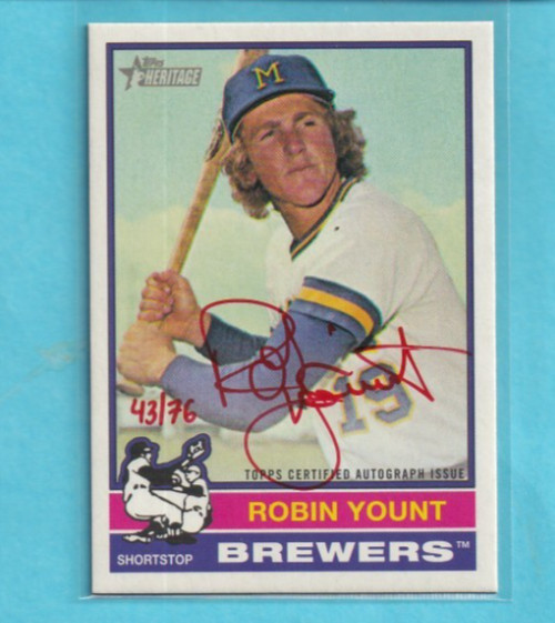 ROBIN YOUNT 2025 Topps Heritage Real One Autograph Auto Red Ink #ROARY #43/76