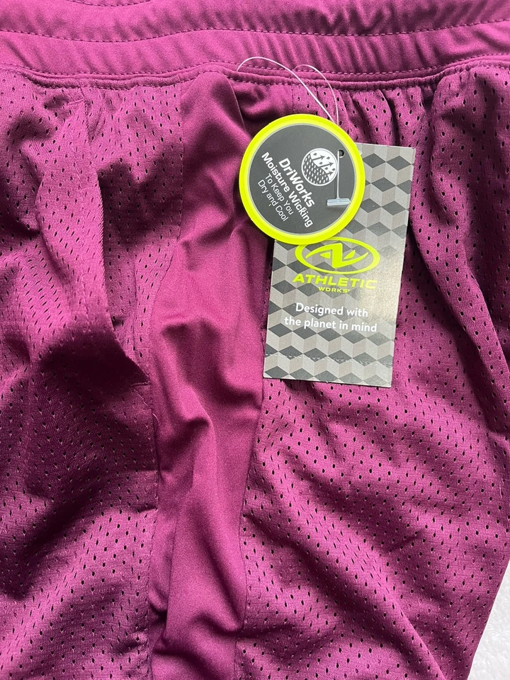 Pantalones cortos de malla para mujer Athletic Works. Talla XL. Dri Works absorbente de humedad.  Foto 3 de 4