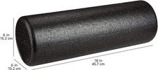 High-Density Foam Roller for Exercise and Recovery, 18 Inches, Black