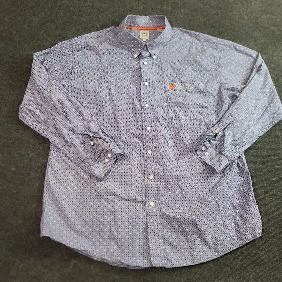 Cinch Men’s Long Sleeve Western Shirt XXL Blue Orange Geometric Button Front - Image 2 of 4