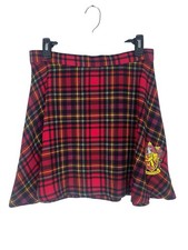 Harry Potter Gryffindor Plaid Mini Skirt L Wizarding World Red Yellow Flared
