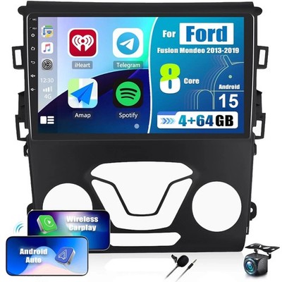 9'' 4+64GB Android 15 Stereo Radio for Ford Fusion Mondeo 2013-2020 Carplay Navi