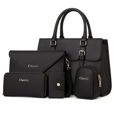 5er Set Damen Classic  Handtasche Hochglanz R...
