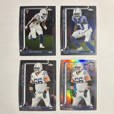 Topps Chrome 20 25 NFL Indianapolis Colts Card Lot RC Giddens, Ward, Nelson (4x)