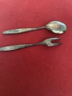 Set Of Two Cocktail Fork Spoon Made In Sweden Silver Plate Vintage — photo 3