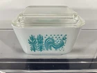 Vintage Pyrex 501 Blue Amish Butterprint Refrigerator Dish with Lid Excellent