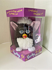 1998 Furby Tuxedo Black with White Belly-Damaged Box-see description