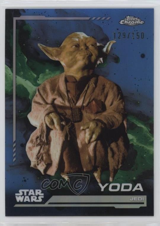 2024 Topps Chrome Star Wars Skywalker Blue Refractor 129/150 Yoda #140 0b5f
