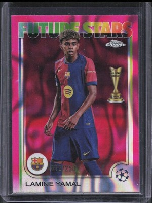 2024-25 Topps Chrome UEFA Lamine Yamal #27 Future Stars Pink Lava Refractor /250