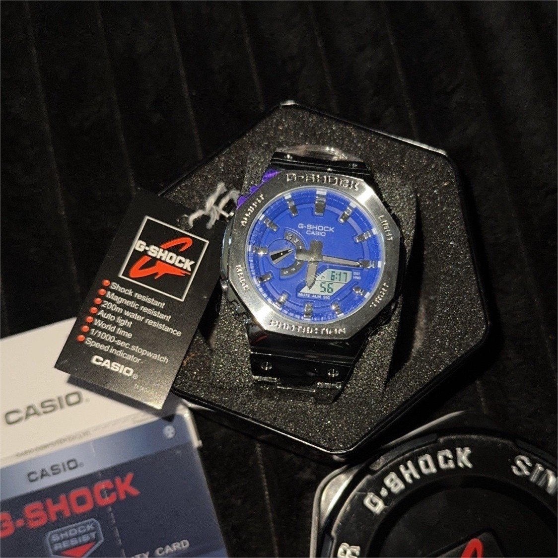 Casio Solar Shock-Resistant Dial, 200m Blue Tough G-SHOCK GM-B2100 Box - vintagewatches.pk