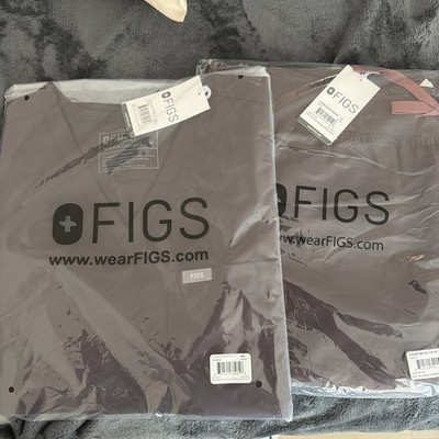 NWT Figs Espresso Scrub Set Catarina Top Reg M & Isabel Wide Leg Pants Petite M