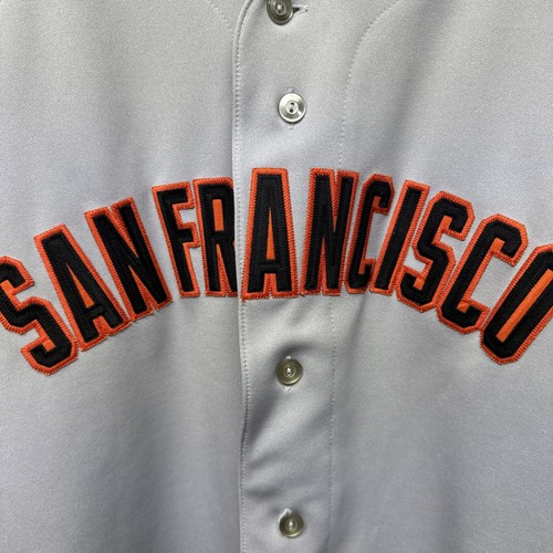 Maglia vintage San Francisco Giants cucita Majestic cucita adulto XL grigia con bottoni - Foto 2 di 7