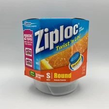Ziploc Twist 'n Loc Small Round 1 Pint/16 Oz Containers & Lids 3-Count NEW