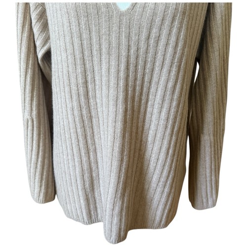 J.Crew 100% Cashmere Ribbed Tunic Heather Stone Beige Size M - Picture 3 of 6