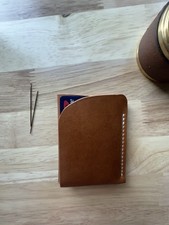 Minimalist card wallet - full-grain veg-tanned leather, 3.5 oz — 100% handmade