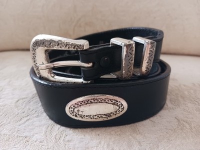 Brighton Black & Silvertone Belt s-l400.jpg main image 4