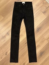 ARJÉ Stretch Suede Pants Black Women’s Size 0 NWT Luxury Leather-Look