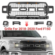 For 2018 2019 2020 F150 Grill Raptor Style Front Bumper Grille Mesh w/LED Lights