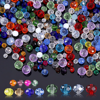 Zocipro 1000 StüCk Glasperlen Zum AuffäDeln,8Mm/6Mm/4Mm Bunte Facettierte Perlen