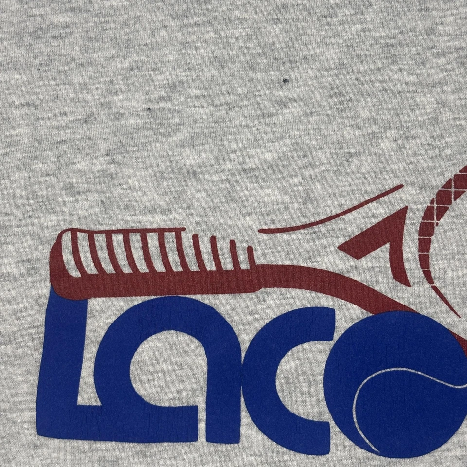 Camisa deportiva Lacoste para hombre 3XL gris jaspeado tenis gráfico logotipo ultra seco cuello redondo Foto 4 de 4