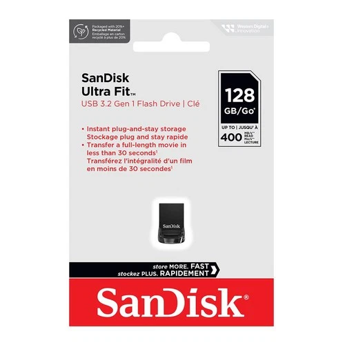 SanDisk 128GB SDCZ430-128G Ultra Fit USB 3.0 Nano Flash Pen Drive up to 400MB/s