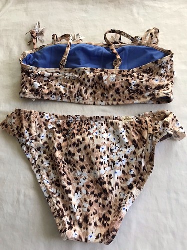 NEW Hobie Girls’ Safari Surf Tankini BIKINI Swim Set Size 12 Animal Print - Picture 3 of 4