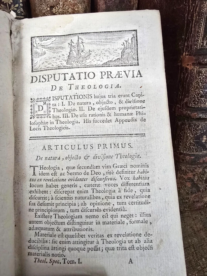 Old Book from 1749 - Speculative Theology - Preliminary discussion - EX LIBRIS - Image 2 of 4