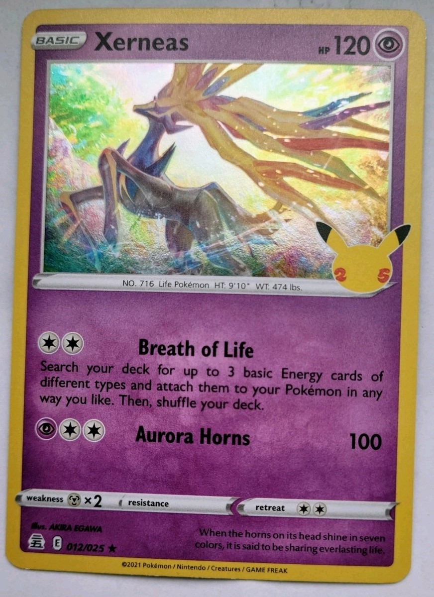 Xerneas HP120 2021 Collectible *Celebrations* Pokemon Trading Card